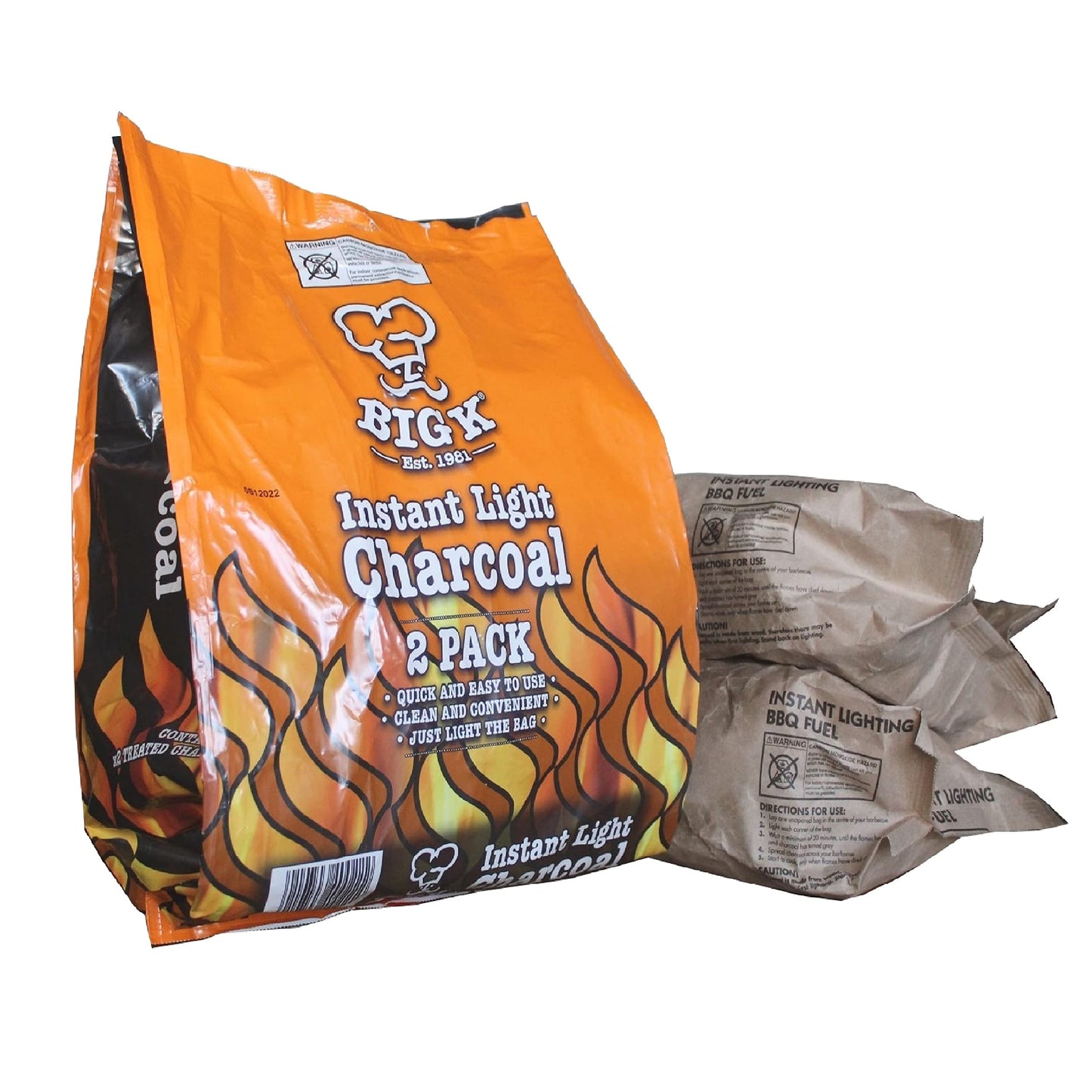 Instant Light Lumpwood Charcoal Bags 2x1kg Pack of 6