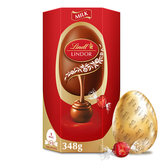 Lindt LINDOR Milk Chocolate Easter Egg – 348g Gift Box