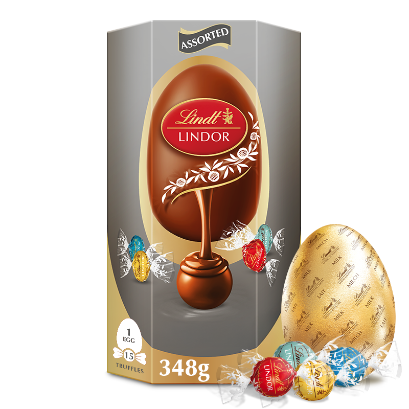 Lindt LINDOR Silver Assorted Easter Egg β 348g Premium Gift Box