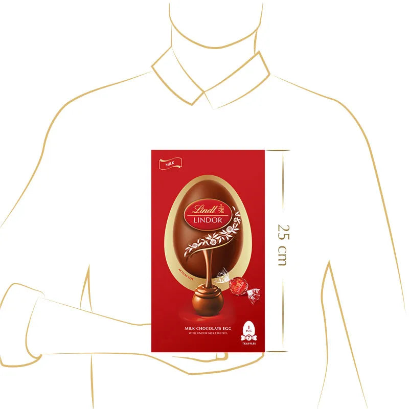 2 x Lindt LINDOR Milk Chocolate Easter Eggs with Truffles β 183g Each