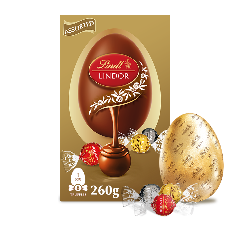 Lindt Lindor GOLD Easter Egg with Assorted Truffles 260g