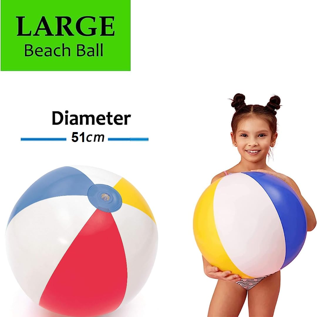 Bestway Swimming Pool Beach Ball - 3 x 20inch Multi-Coloured Beach Balls Inflatable Pool Floats with Unique Card. Pool Ball is Suitable for Holiday Games, Party Games for Kids.