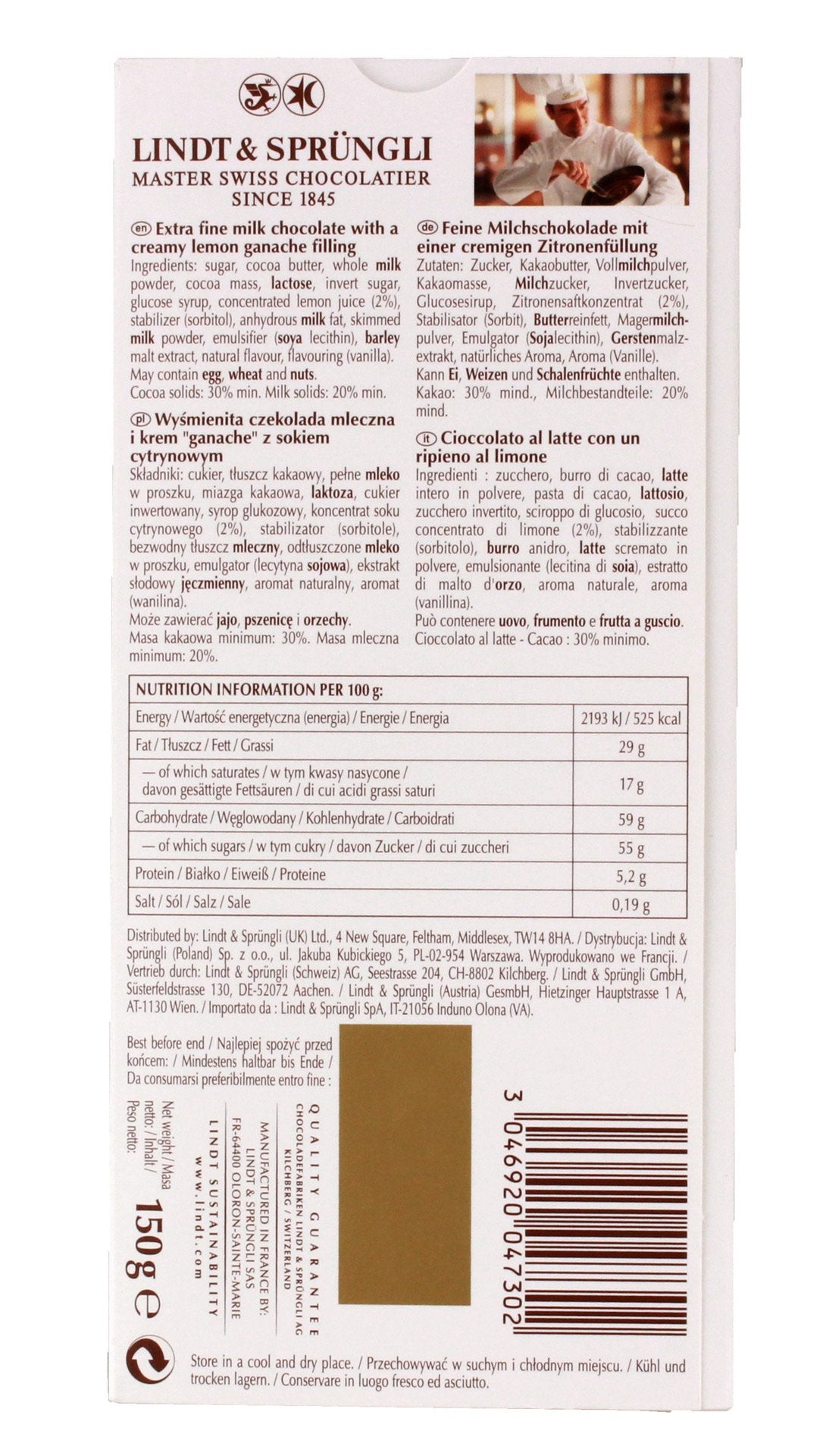 Lindt Creation Refreshing Lemon 150g