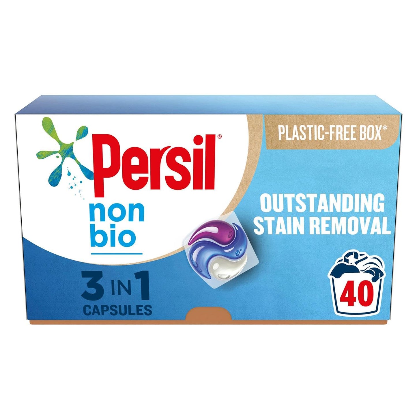 Persil XL 3-In-1 Washing Capsules All New Outstanding Stain Removal Even In Cold Washes With Triple Action Cleaning All In One Power Washing Capsules, 40 Washes (Non-Bio, Buy 2)