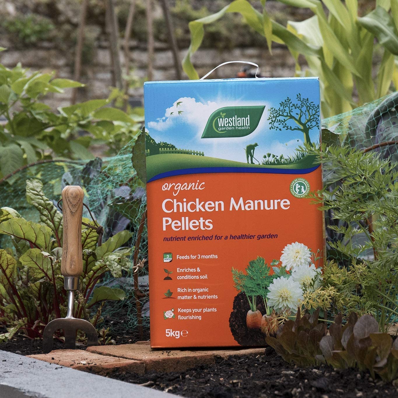 Garden Plant Feed Fertiliser Bundle Organic Chicken Manure Pellets 5kg + Gro-Sure All Purpose Slow Release Plant Food 2kg
