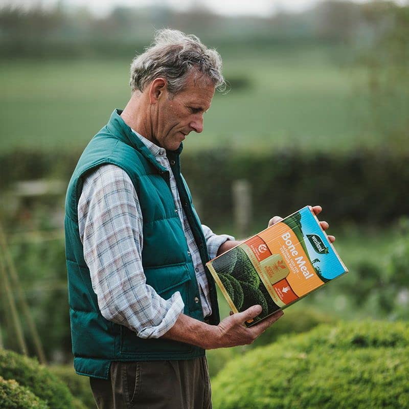 Bone Meal Plant Feed Fertiliser - Pack of 3 Easy to Use Plant Food 4kg Bonemeal Granules for Garden Plants with Topline Card. Rich in Calcium for Healthy Strong New Growth. Ideal for Trees and Shrubs.
