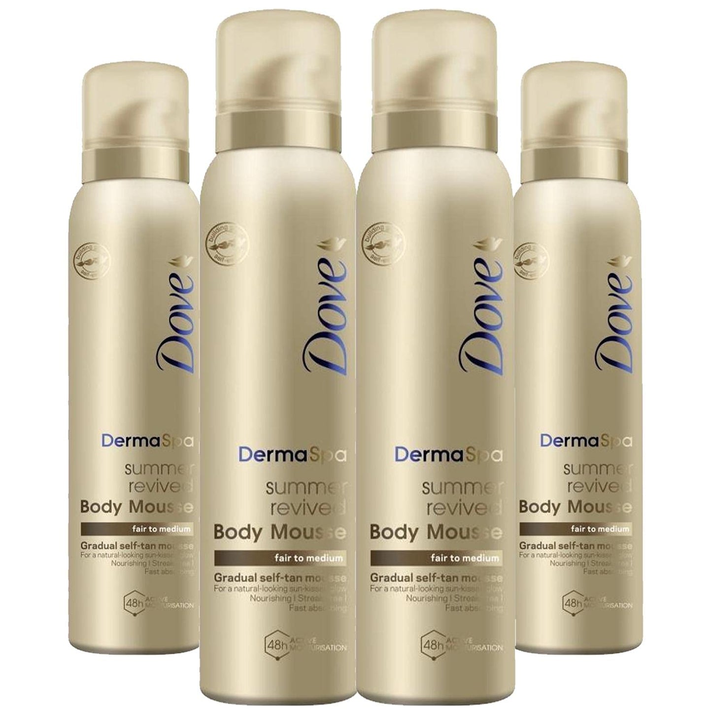 Dove DermaSpa Summer Revived Body Mousse Fair to Medium 150ml Pack of 4