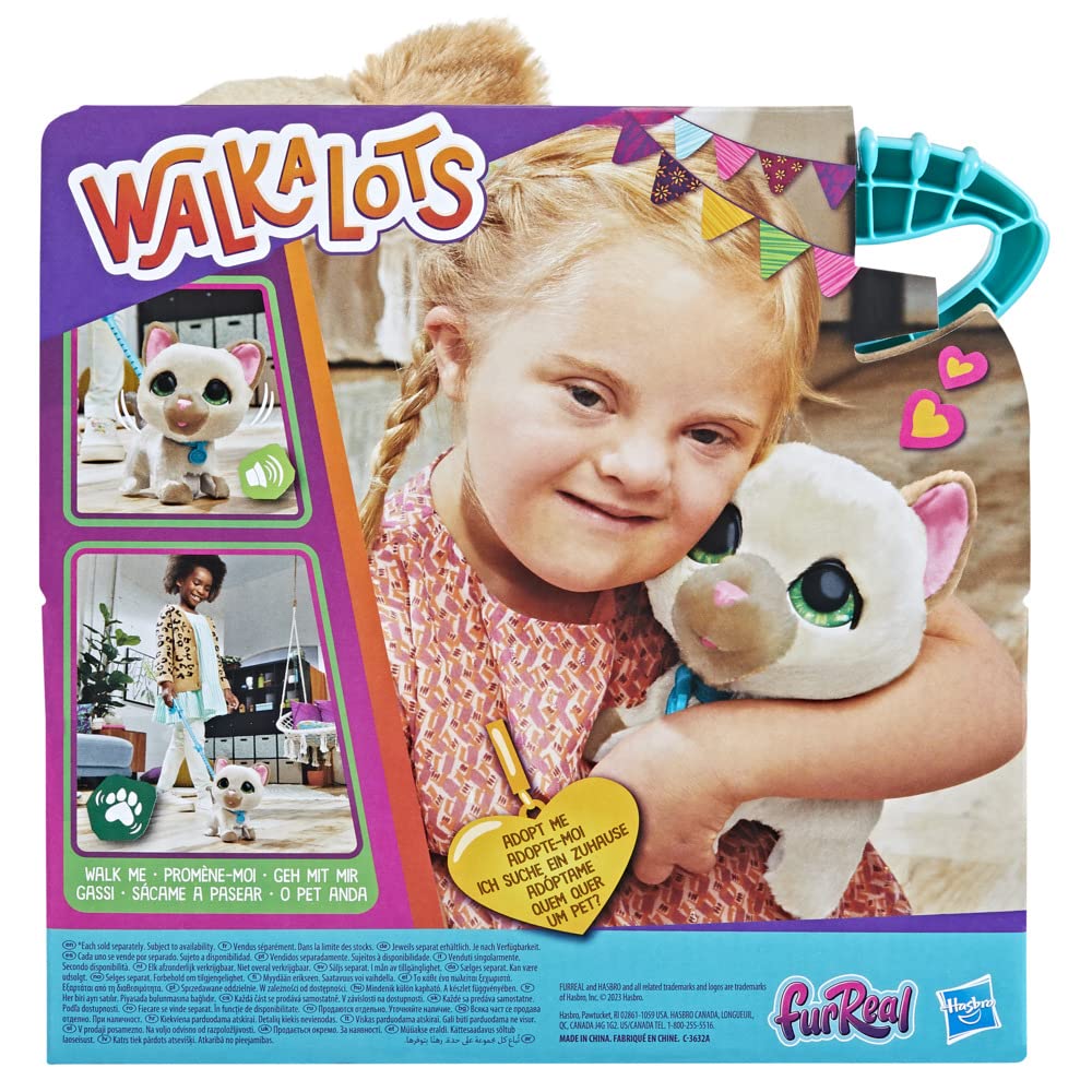 FurReal friends Walkalots Large Racker Interactive Toy Cat for Walking with Sounds and Reactions for Children from 4