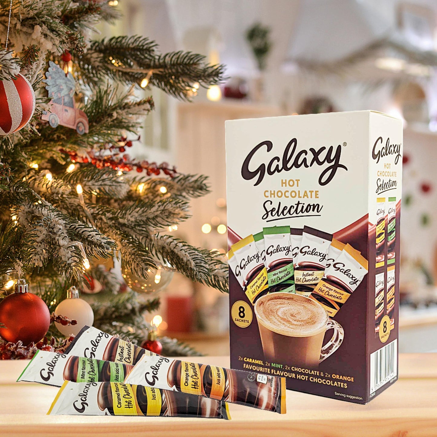 Hot Chocolate Gift Set Box of 8 Sachets 4 Flavours 200g