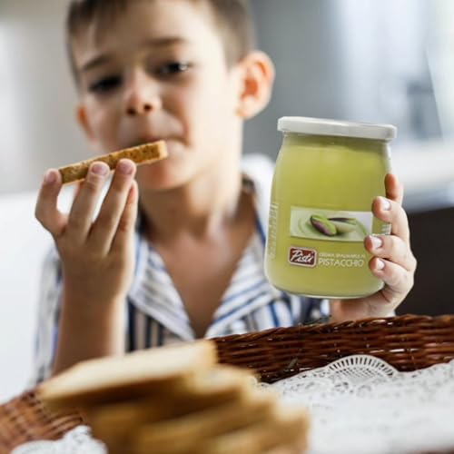 Pistachio Cream Paste Glass Jar - Italian Delight 600g Pistachio Paste Spreadable Butter with Topline Card. Pisti Pistachio Cream Cooking Cream for Pistachio Ice Cream, Sandwich Spread, Cake Baking