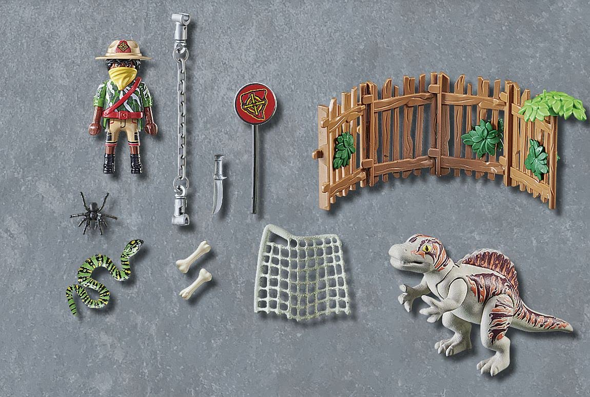 Playmobil 71265 Dino Rise Baby Spinosaurus, Dinosaur in a cage, jurrasic World, Fun Imaginative Role-Play, PlaySets Suitable for Ages 5+