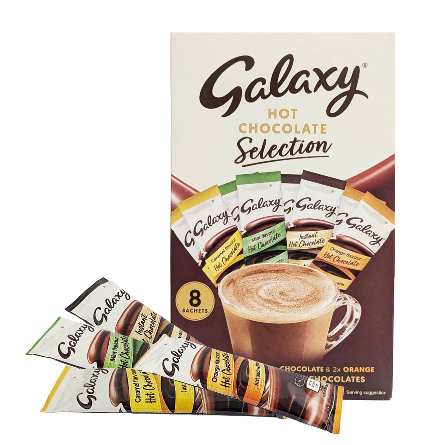 Hot Chocolate Gift Set Box of 8 Sachets 4 Flavours 200g