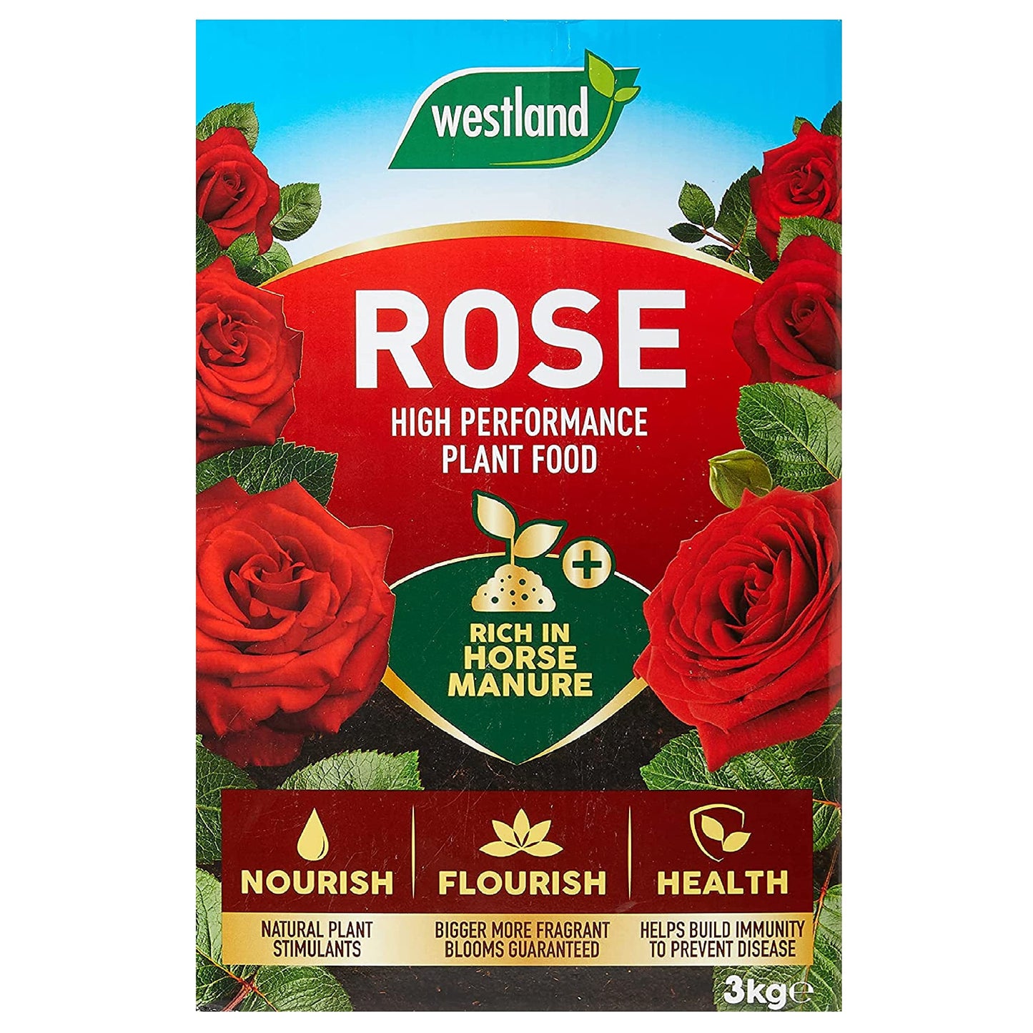 TOPLINE High-Performance Rose Food - Pack of 2 x 3kg Enriched Horse Manure Rose Plant Feed Pellets for Outdoor Garden Plants. Rose Fertiliser with Unique Topline Card.