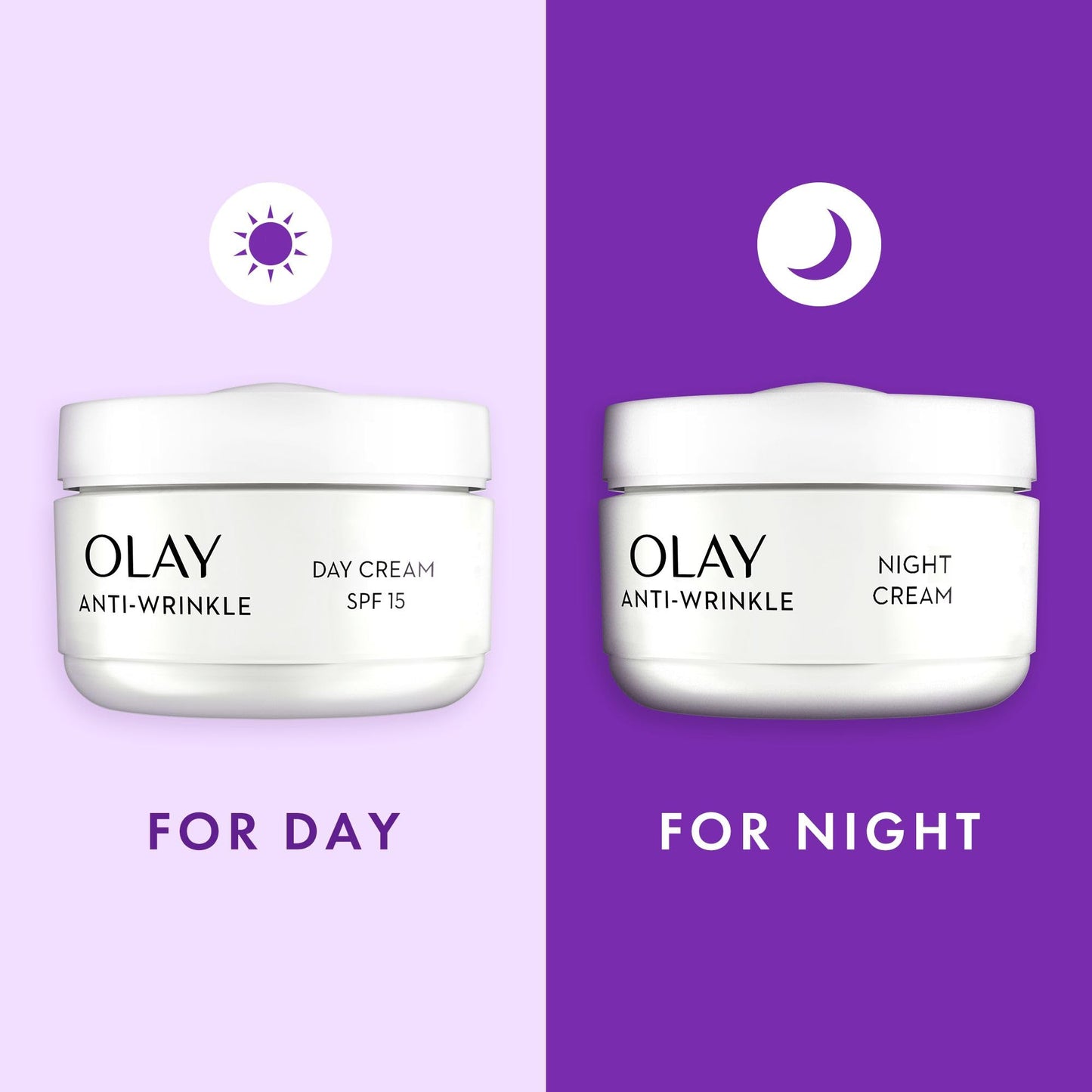 Olay Skincare Gift Set: Anti Wrinkle SPF 15 Face Moisturiser + Night Cream with Niacinamide, Skin Care Christmas Gifts For Women, 50ml + 50ml