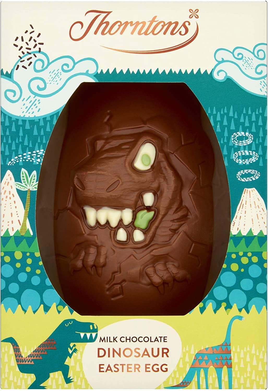 Thorntons Easter Milk Chocolate Dinosaur & Unicorn Eggs โ 2 x 151g Fun Gift Set