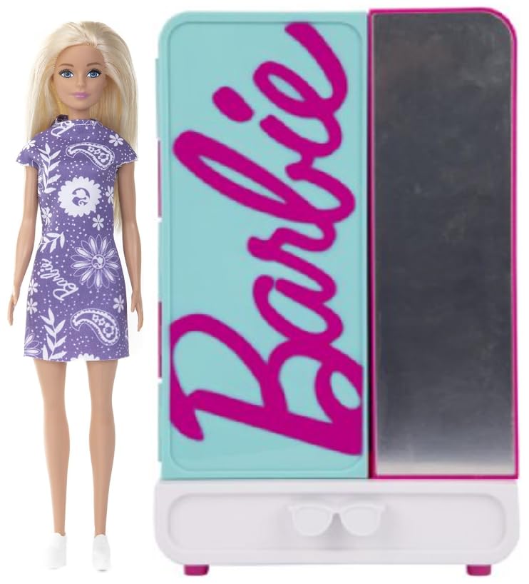 TOPLINE Barbie Wardrobe Fashion Ultimate Gift - Craft Your Own Barbie Outfit with Barbie Doll, Pattern & Equipments Included. Barbie Toys for Christmas Stocking Fillers, Secret Santa Gifts Card.