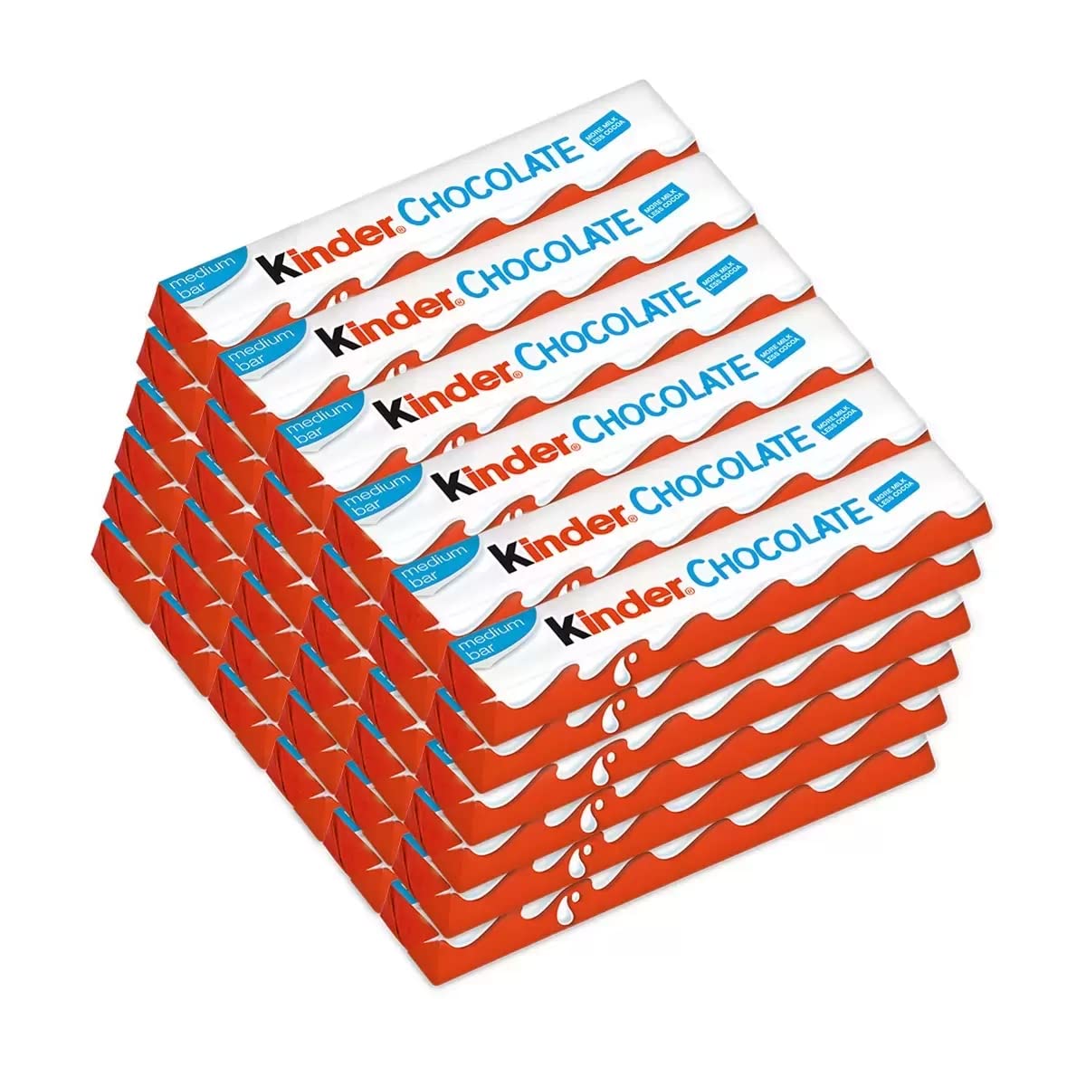 TOPLINE Kinder Chocolate Bars Sweets Bulk Fine Milk Medium Snack with a Milky Filling Card for Lunchbox Snacks, Birthday Party Bag Fillers., Bworn, White, 756.0 grams, 1.0 count