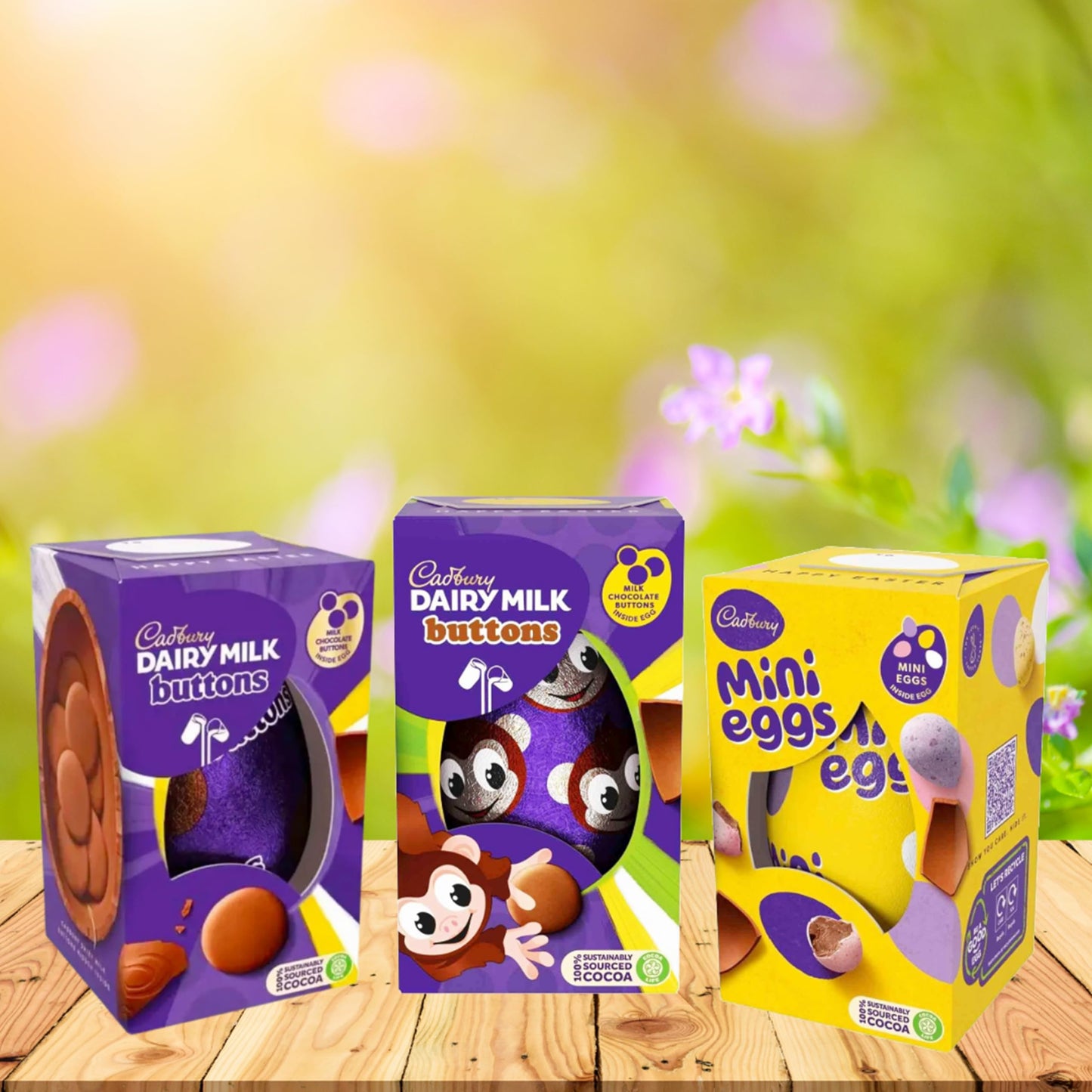 Cadbury Easter Eggs Bulk-  3 x Buttons 98g, 3 x Mini Eggs 97g, 3 x White Buttons 98g