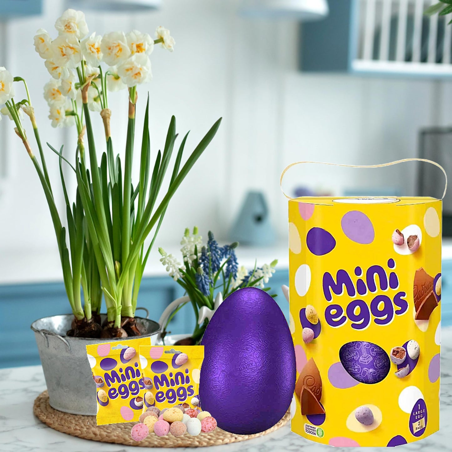 Cadbury Mini Eggs Easter Egg with Ribbon 232g