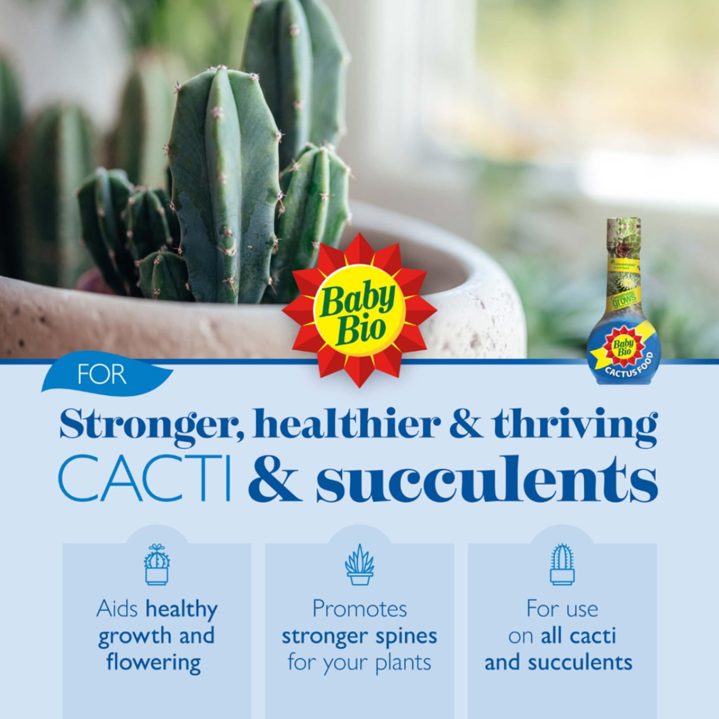 Cactus Succulent Plants Growing Bundle - Peat Free Cacti Bonsai Potting Compost 10L & Cactus Plant Feed Liquid Concentrated Fertiliser 175ml Houseplant Food Compost for Indoor Plants with Topline Card