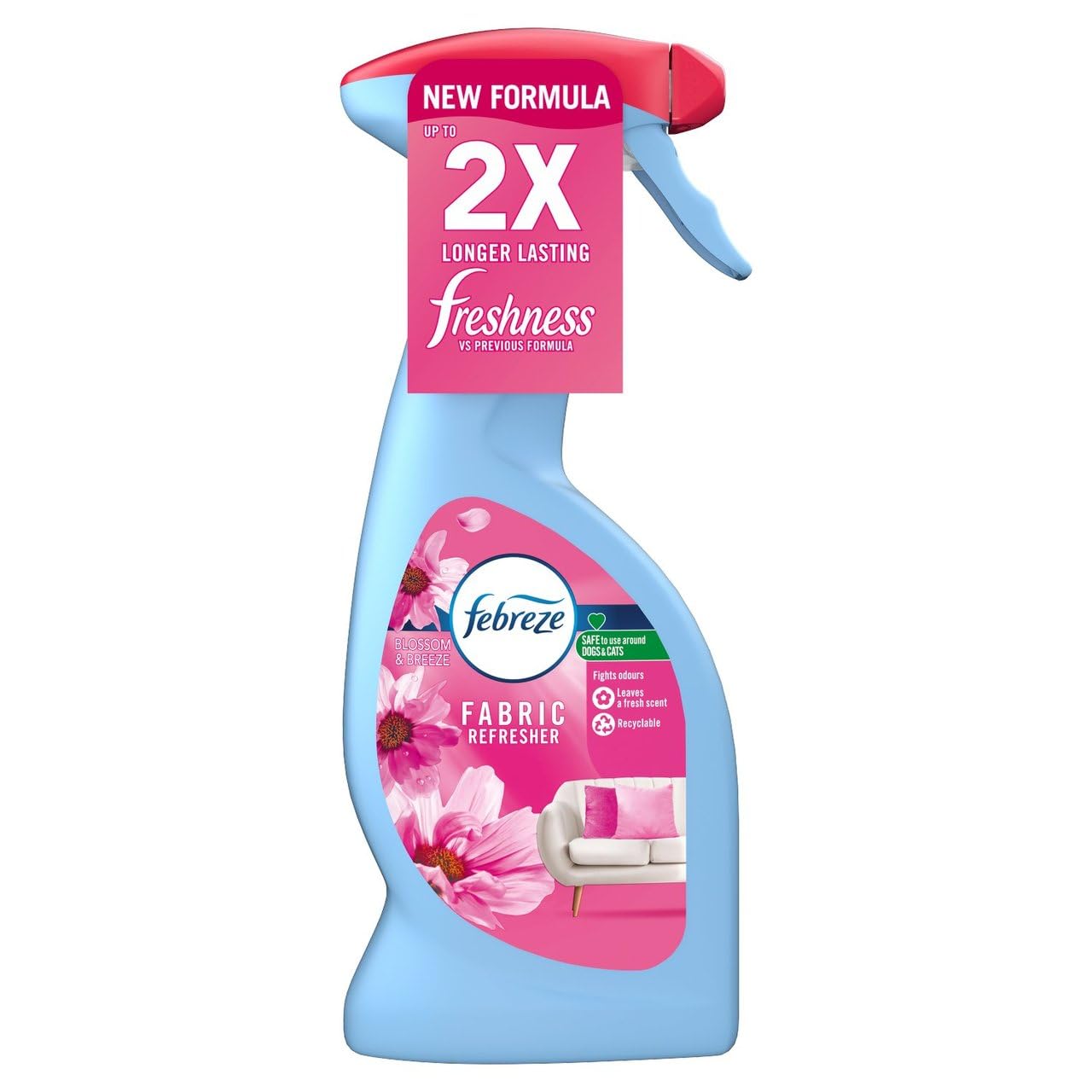 Fabric Freshener Room Spray Bundle - Pack of 3 x 375ml Blossom & Breeze Water-Based Formula Fabric Spray, Carpet Freshener Odour Eliminator with Card. Room Fresheners for Home Bulk Buy