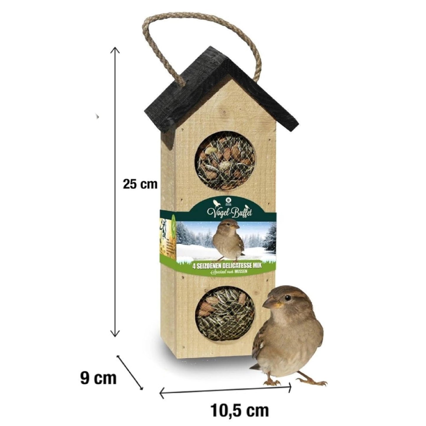 Bird Food Feeder Chalet with Sunflower & Peanuts 4 Season