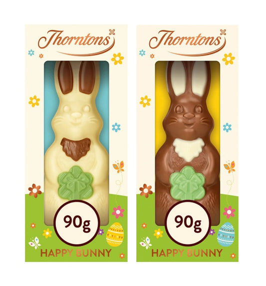 Thorntons Milk and White Chocolate Bunny Easter Models – 90g Each