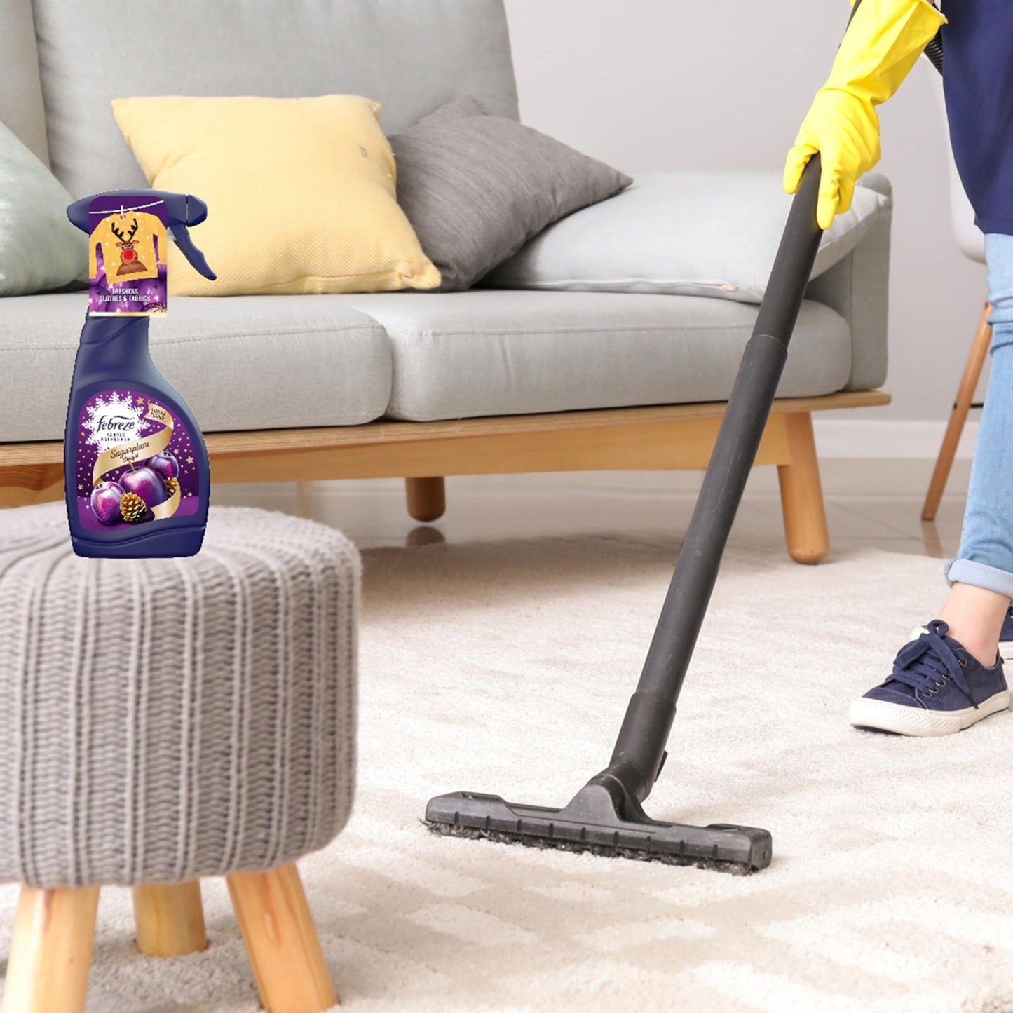 Fabric Freshener Room Spray Bundle - Pack of 2 x 500ml Limited Edition Sugarplum Delight Fabric Spray, Carpet Freshener, Odour Eliminator with Topline Card. Room Freshener for Home Bulk Buy