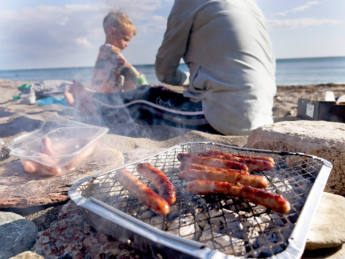Big K Disposable Instant BBQ Tray - Party Size All In One Barbecue Instant Light Charcoal Grill Tray with Topline Card. Ideal for Garden BBQs, Camping, Outdoor Party, Picnics.