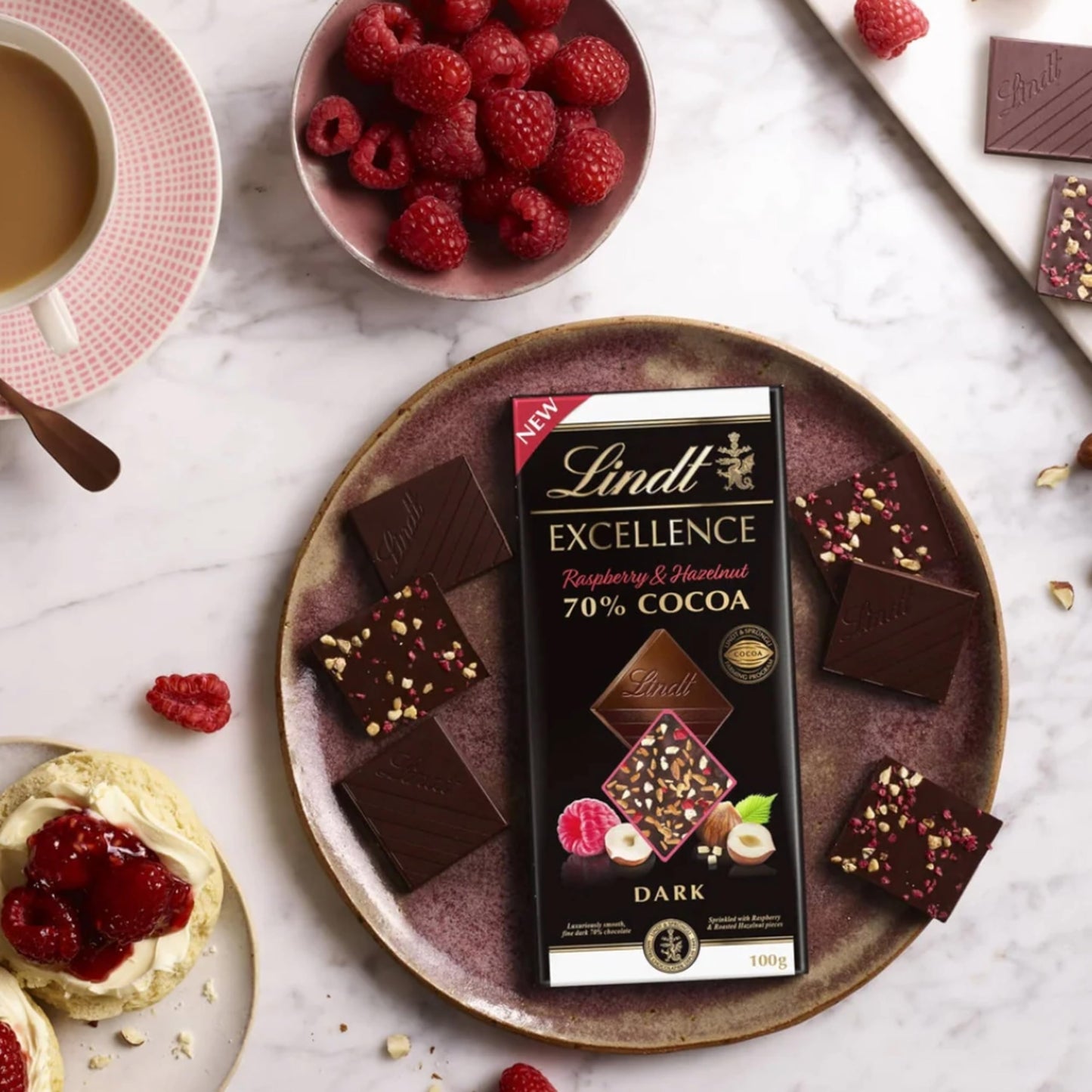 Excellence Chocolate Bars Bulk Buy - 3x100g Assorted 70% Cocoa Dark Chocolate Orange & Almond, Raspberry & Hazelnut, Caramel Sea Salt Chocolate Bulk with Card. Chocolate Gift for Her, Birthday Gifts