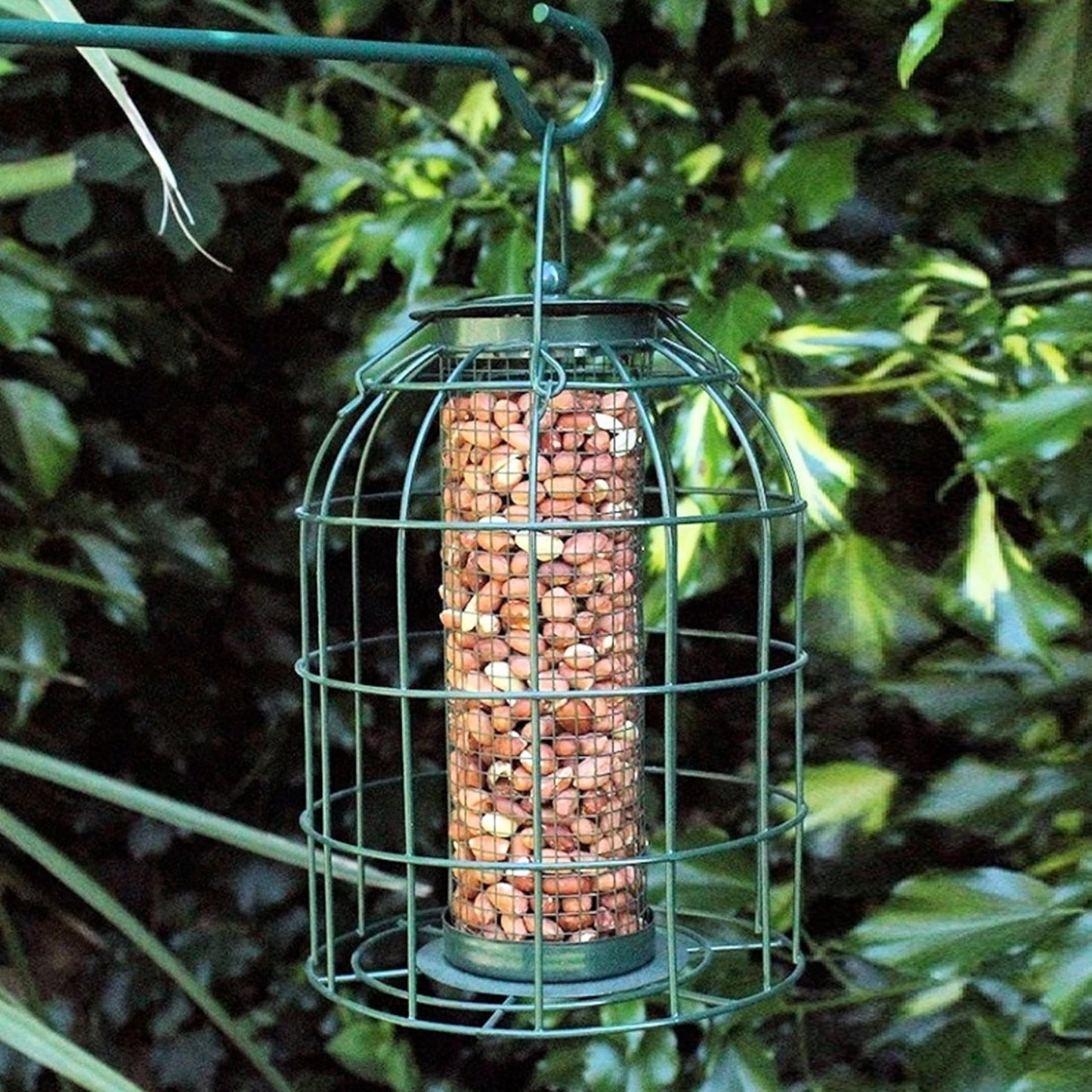 Squirrel Proof Bird Feeders Bundle 3x Green Plastic Wire Cage for Fat Balls, Peanuts & Seeds