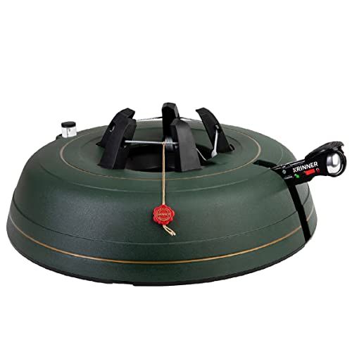 Krinner® Ultra Grip XXL Christmas Tree Stand Including Single Rope Technique Foot Pedal with Safety Bell and 11.0 Litre Water Tank for Tree Height up to 4.0 m Made in Germany 94255, Green (Matte)