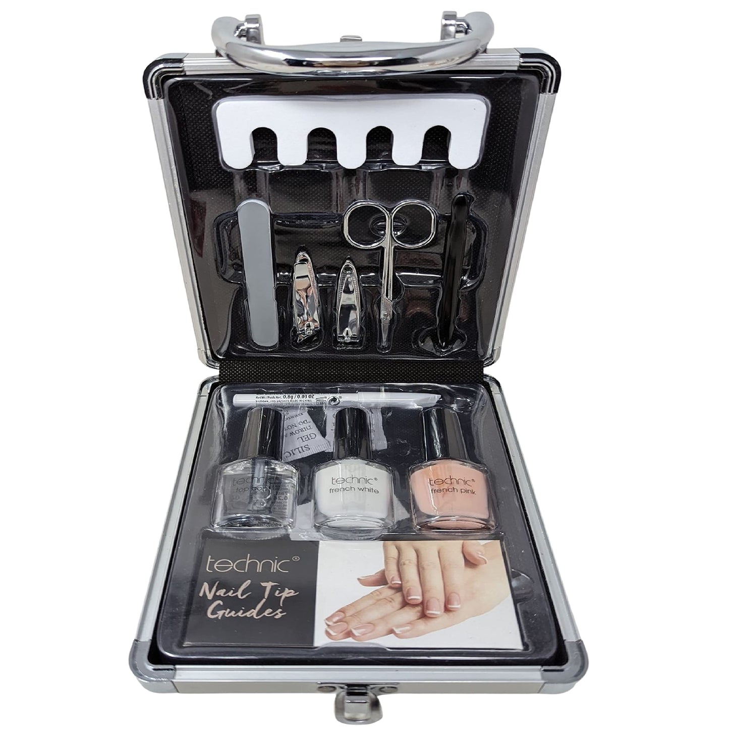 Technic French Manicure Gift Set - Nail Polish & Nail Clippers Kit. Ideal Present for Christmas, Stocking Fillers, Gift Set for Women, Birthdays, Grooming Starter Set with Topline Thank You Card.