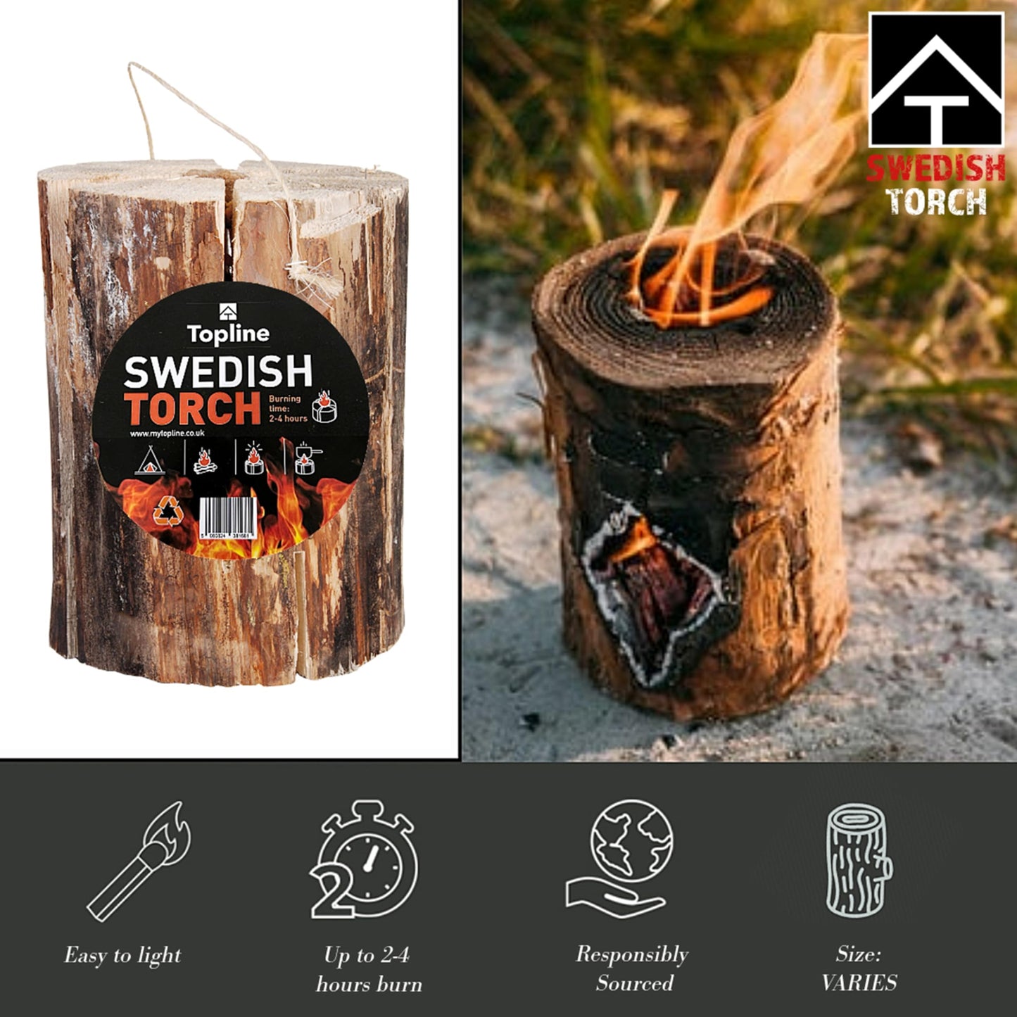 Swedish Fire Torch Kiln Dried Logs