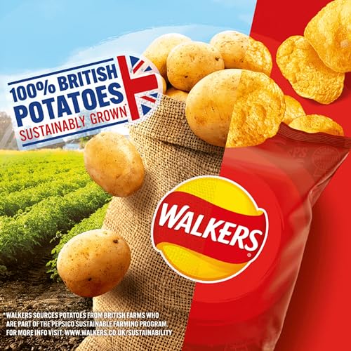 72 TOTAL BAGS Crisps Multipack - Snack Box of 66 x 25g Assorted Classic Walkers Crisps with 6 EXTRA 25g Bags, 3 x Chicken & 3 x Tomato. Giant Box of Potato Snacks for Birthday Party, Pub Snacks