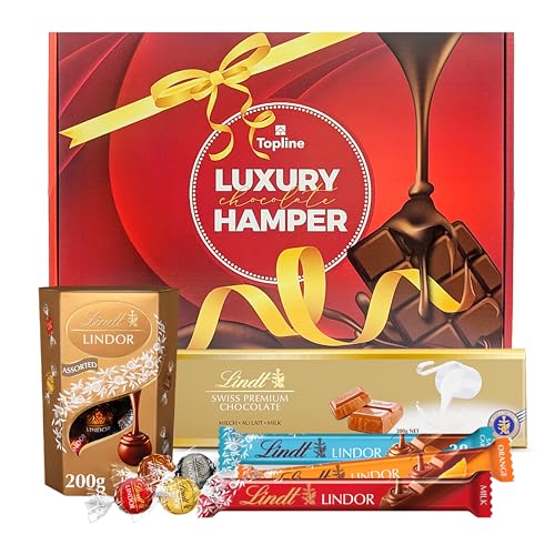 Chocolate Hamper for Birthday Gifts - Irresistible Smooth 3 x 38g Flavoured Chocolate Bars, Assorted Truffles Gift Box 200g & Swiss Milk Giant Chocolate 300g Chocolate Gifts for Women, Christmas Gifts