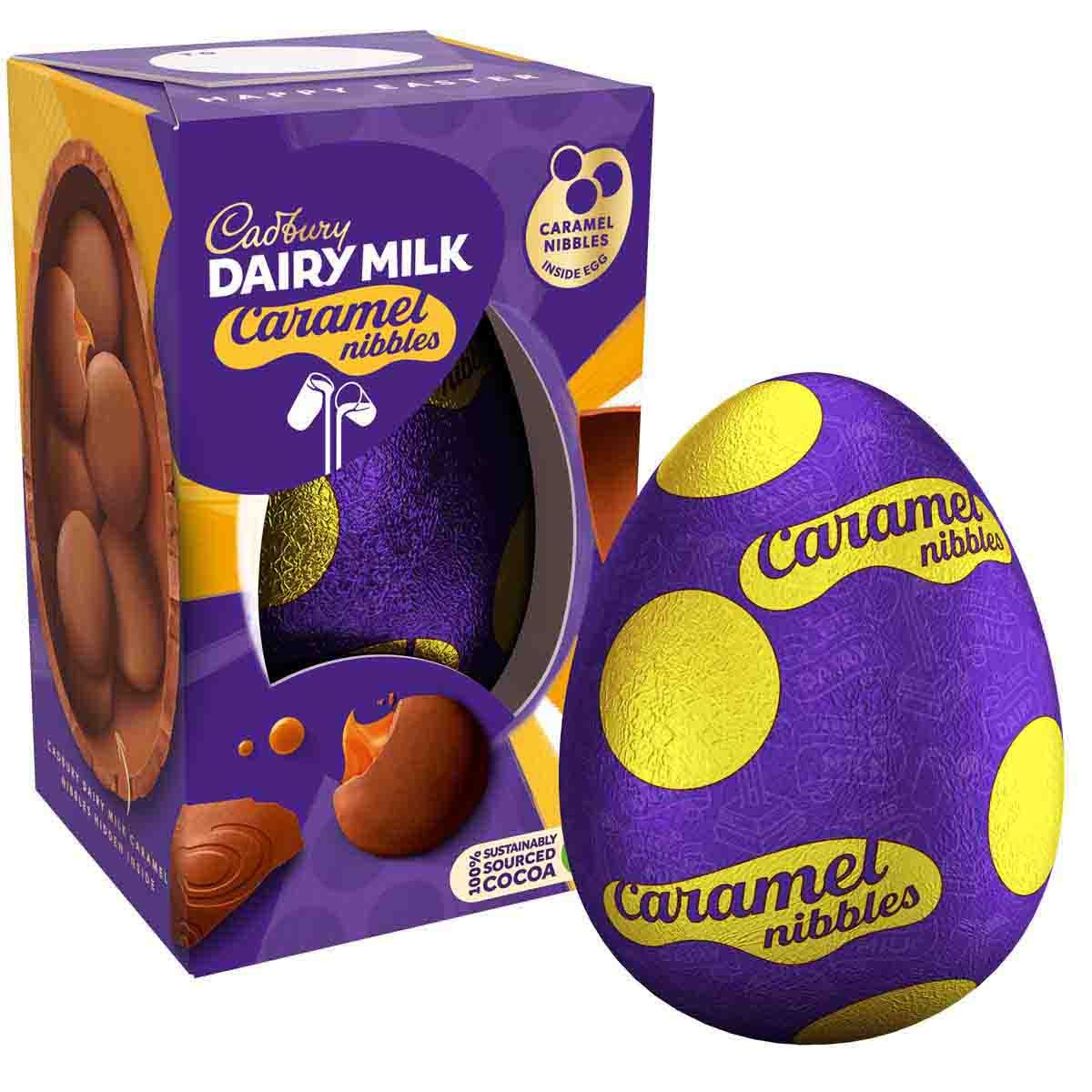 Cadbury Easter Egg 4-Pack β Freddo, Caramel Nibbles, Mini Eggs & Buttons (96gβ97g Each)