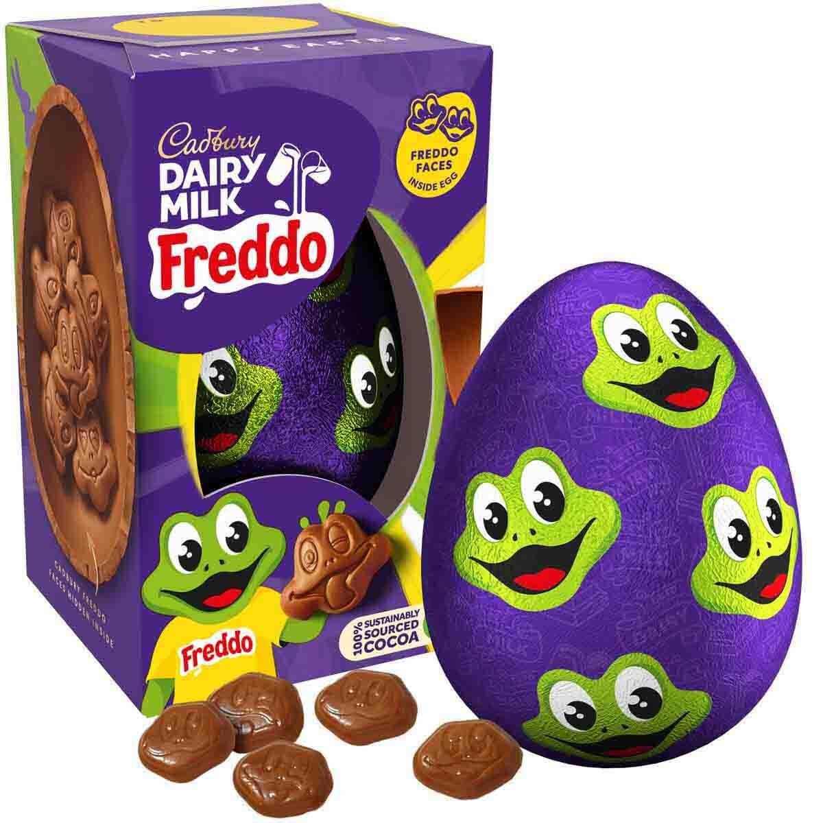Cadbury Easter Egg 4-Pack β Freddo, Caramel Nibbles, Mini Eggs & Buttons (96gβ97g Each)