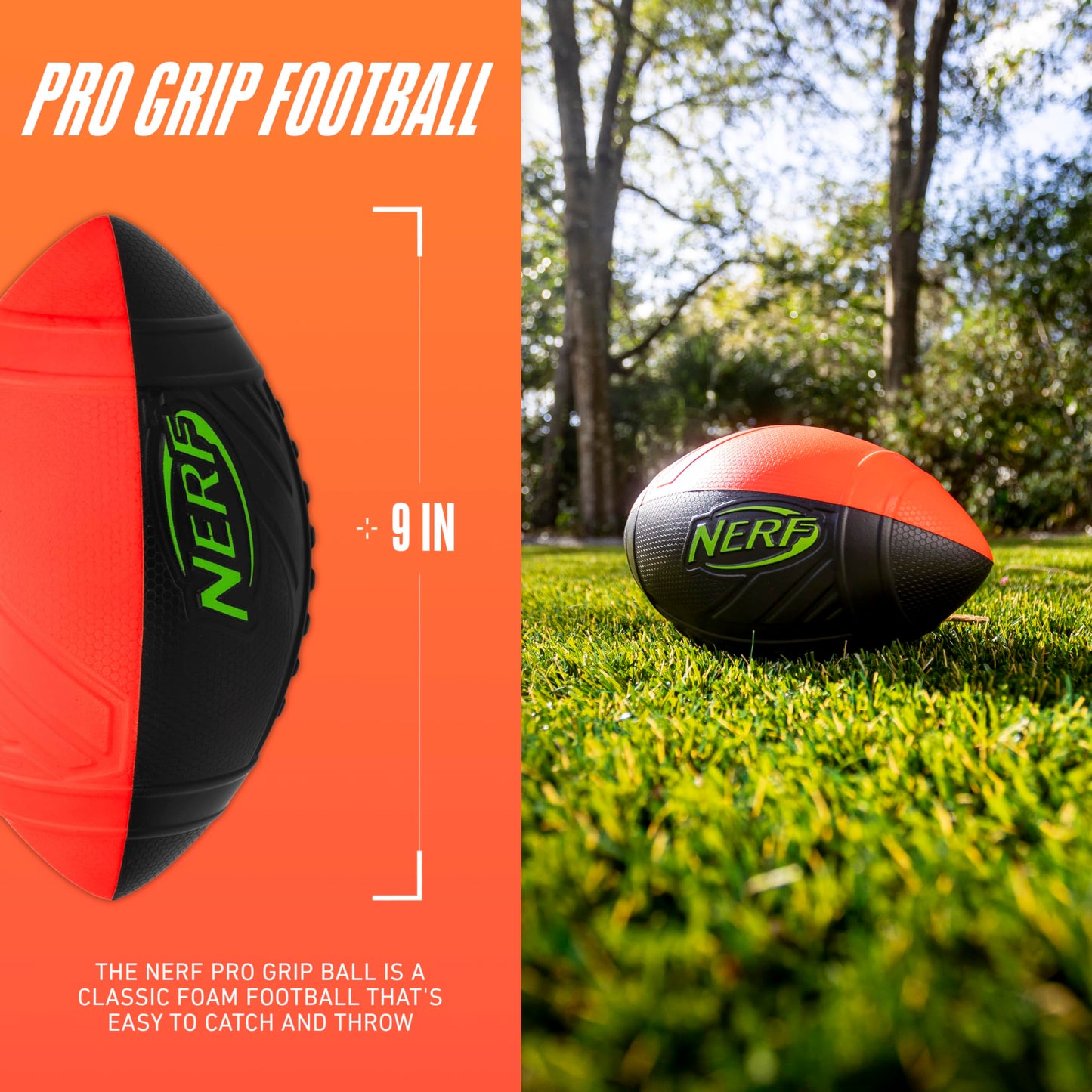 NERF Kids Foam Football 9" Red and Black