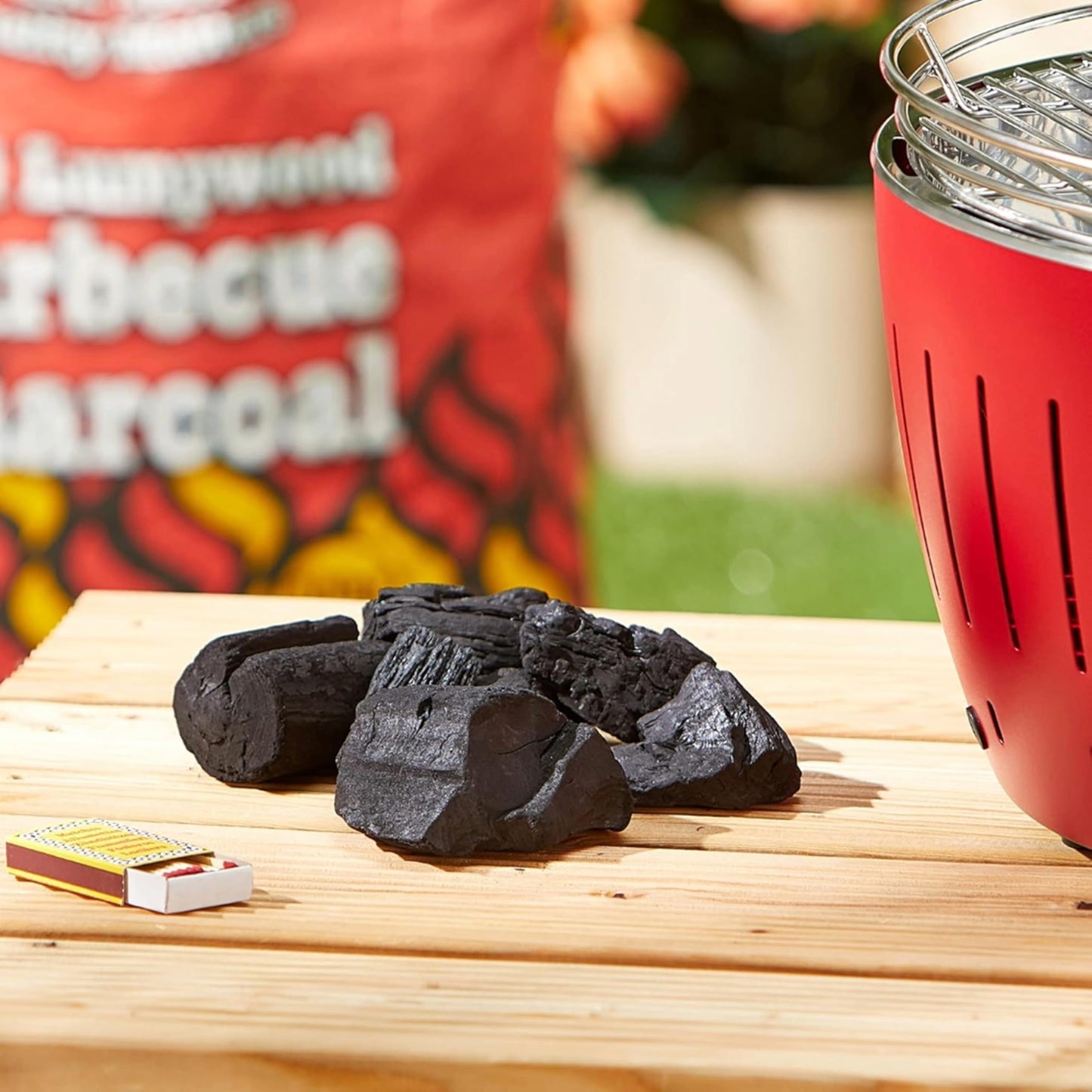 Big K BBQ Grill Lumpwood Charcoal - Quick to Light Real Lumpwood Charcoal Barbecues 5kg Bag with Topline Card for Outdoor Barbeque, Fire Pit, Camping BBQs