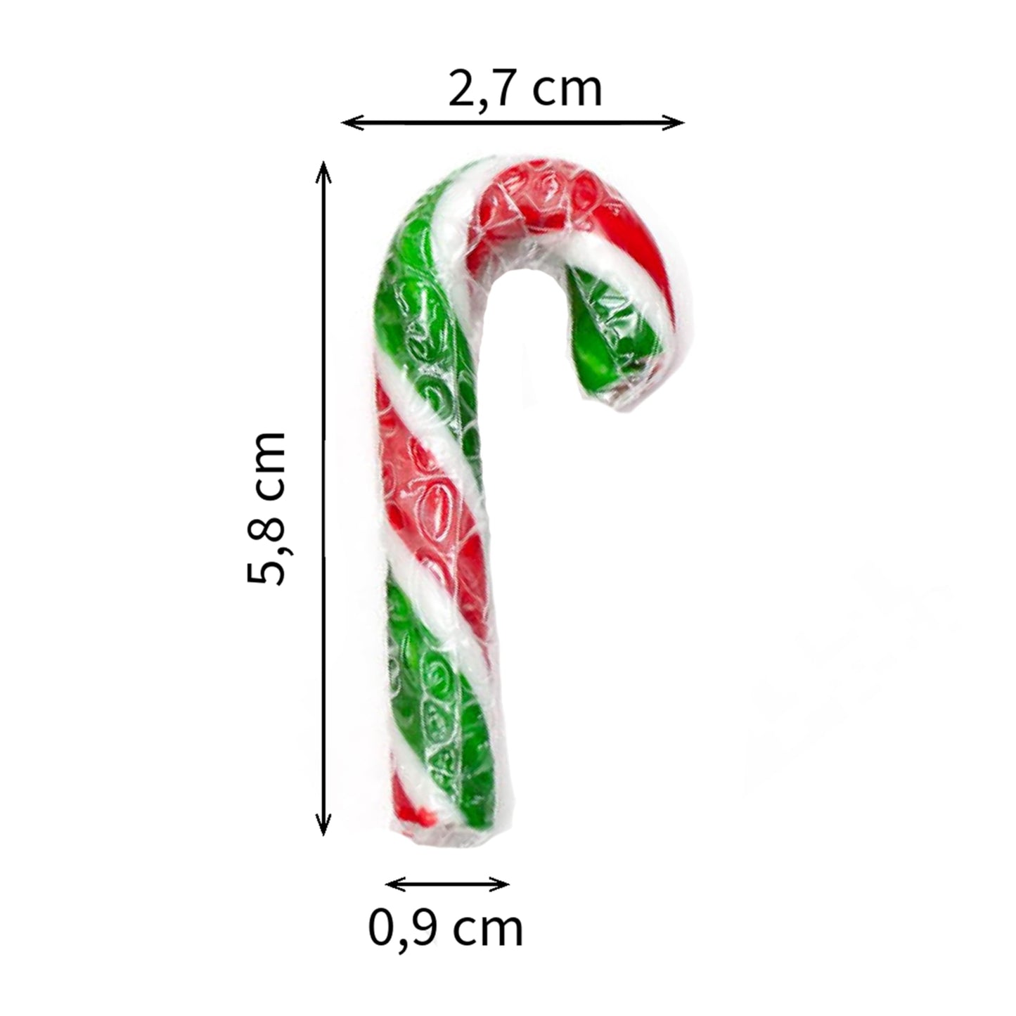 Christmas Candy Canes Bulk Buy - Bonds 250 x 5g Mini Individually Wrapped Peppermint Green, Red & White Sweets Lolly Pops for Kids. Perfect for Decorating the Christmas Tree or Stocking Fillers