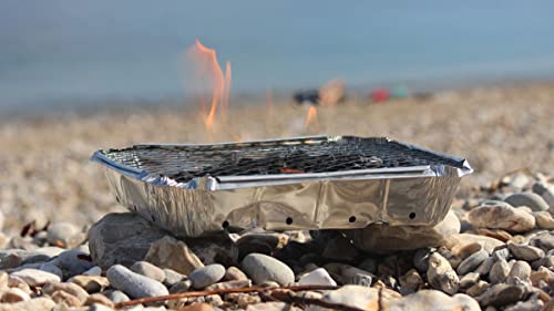 Big K Disposable Instant BBQ Tray - Pack of 3 All In One Barbecue Instant Light Charcoal Grill Trays with Topline Card. Ideal for Garden BBQs, Camping, Outdoor Parties and Picnics.