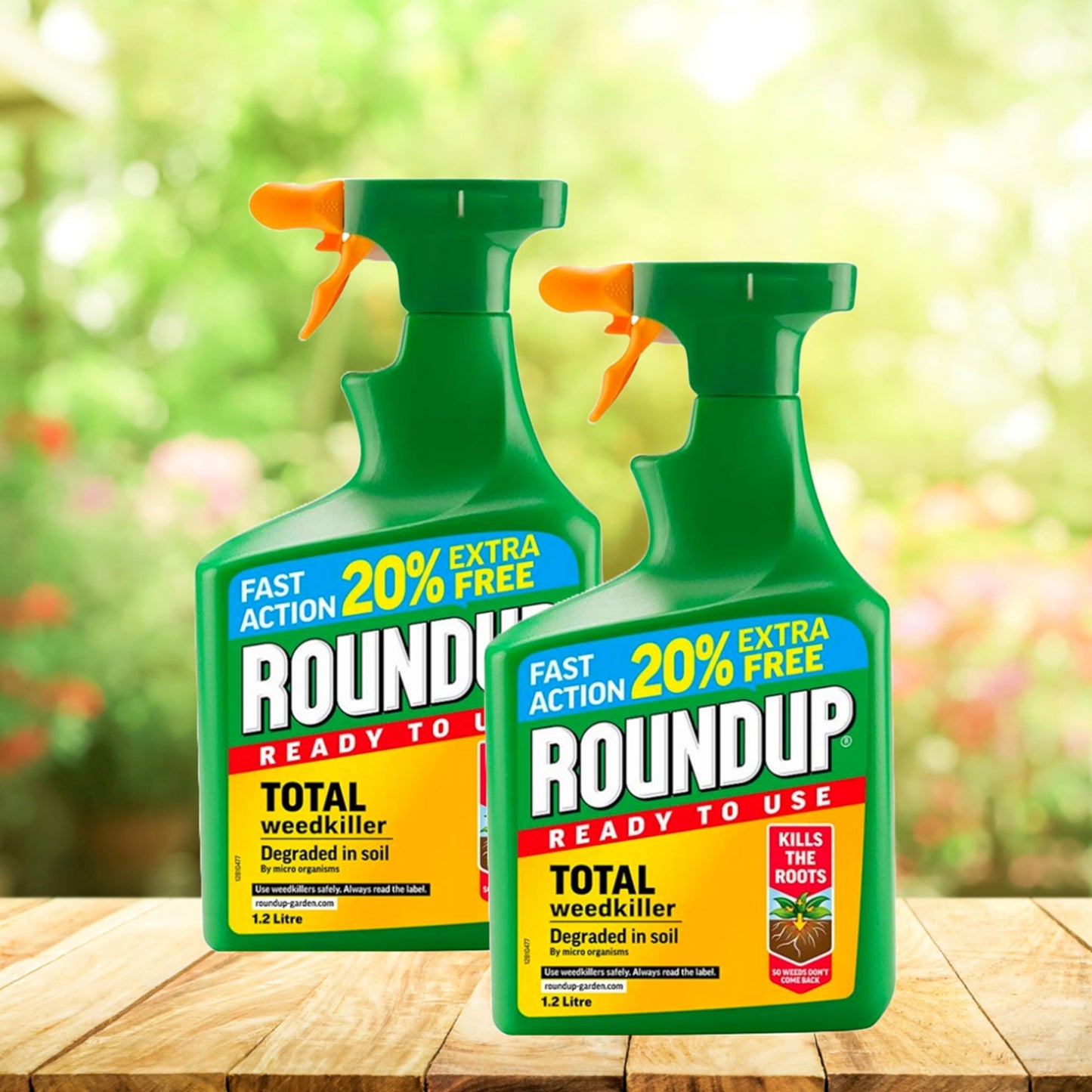 Garden Fast Action Weed Killer - Pack of 2 x 1.2L Ready To Use Total Weed Burner Weedkiller Garden Sprayer Bundle with Topline Card. Weed Killer Extra Strong for Driveways, Paths, Patios
