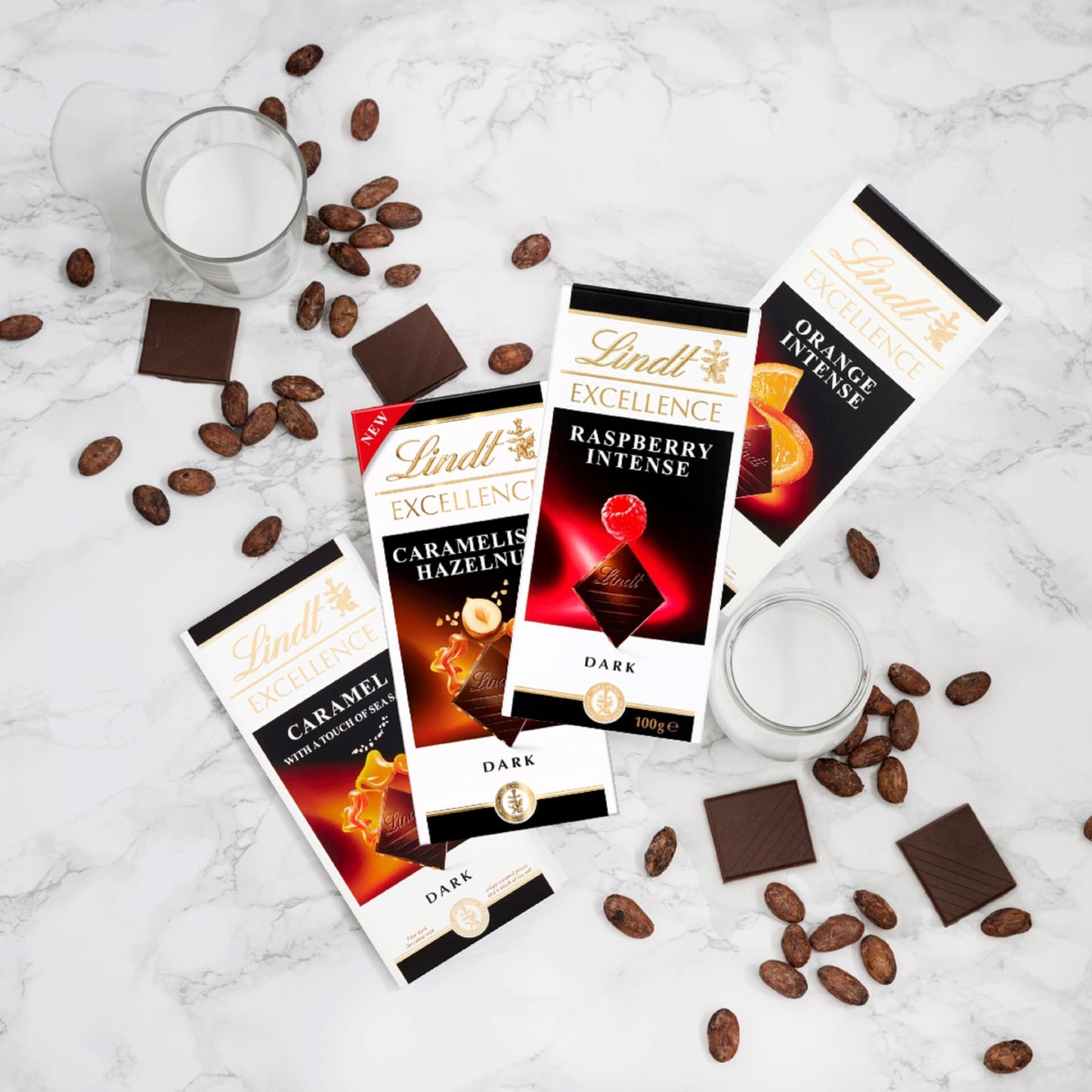 Dark Chocolate Hamper Gift Box - Irresistible Smooth 4 x 100g Caramel, Orange, Raspberry & Hazelnut Flavour Chocolate Bars, Chocolate Truffles 200g & 2x35g Hazelnut Bars. Mothers Day Gifts for Mum