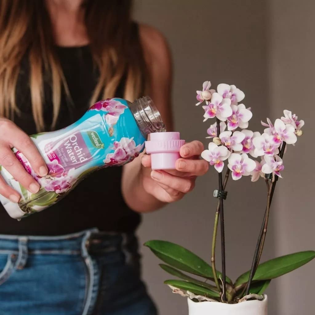 Topline Orchid Plant Growing Bundle - Peat Free Orchid Potting Mix with Seramis 8L & Nutrient Rich Orchid Water 720ml. House Plant Compost Food with Thank You Card.