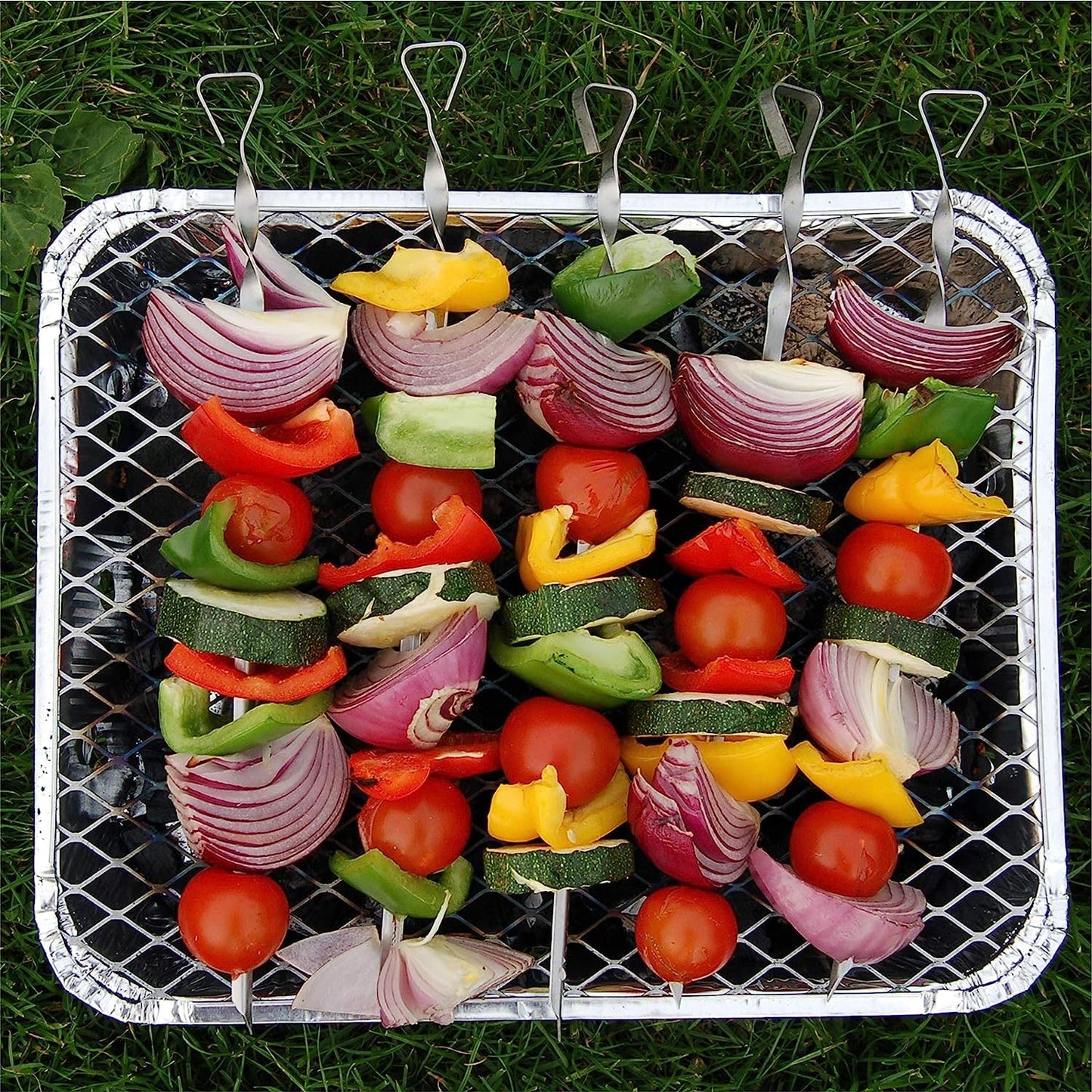 Big K Disposable Instant BBQ Tray - Pack of 2 All In One Barbecue Instant Light Charcoal Grill Trays with Topline Card. Ideal for Garden BBQs, Camping, Outdoor Parties and Picnics.