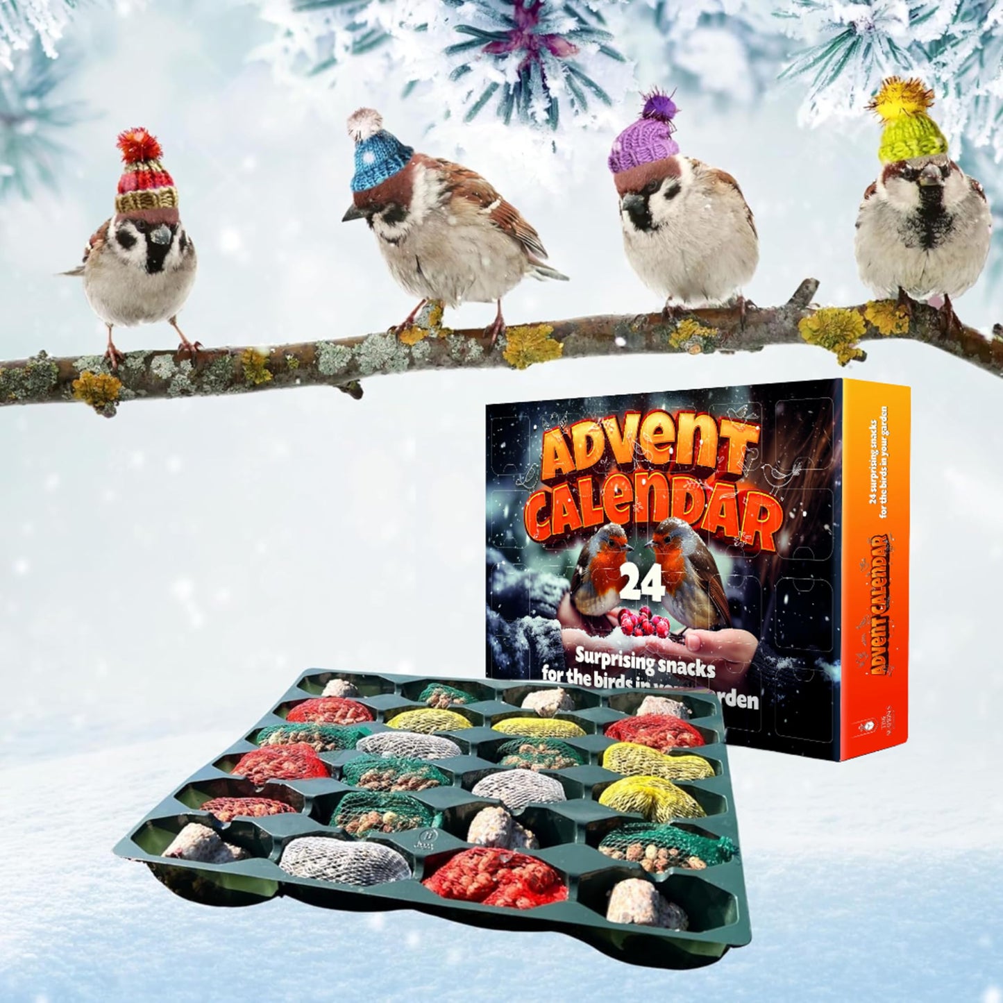 Bird Food Advent Calendar 2024 - Assorted Wild Bird Seed 24 Days Christmas Countdown Advent Calendar. Wild Bird Food for Christmas Stocking Fillers, Secret Santa Garden Gifts, Adult Advent Calendar