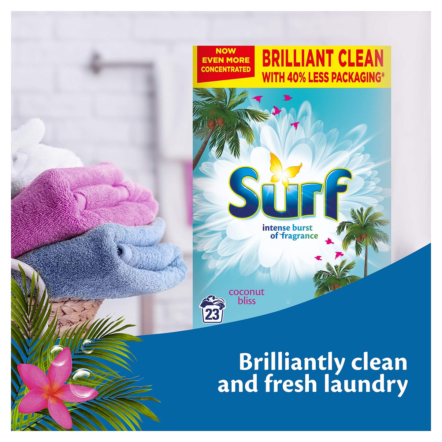 Surf Coconut Bliss for Fabric Care Laundry Powder for Brilliantly Clean Laundry Every Time 1.15 kg 23 Washes (Pack of 4)