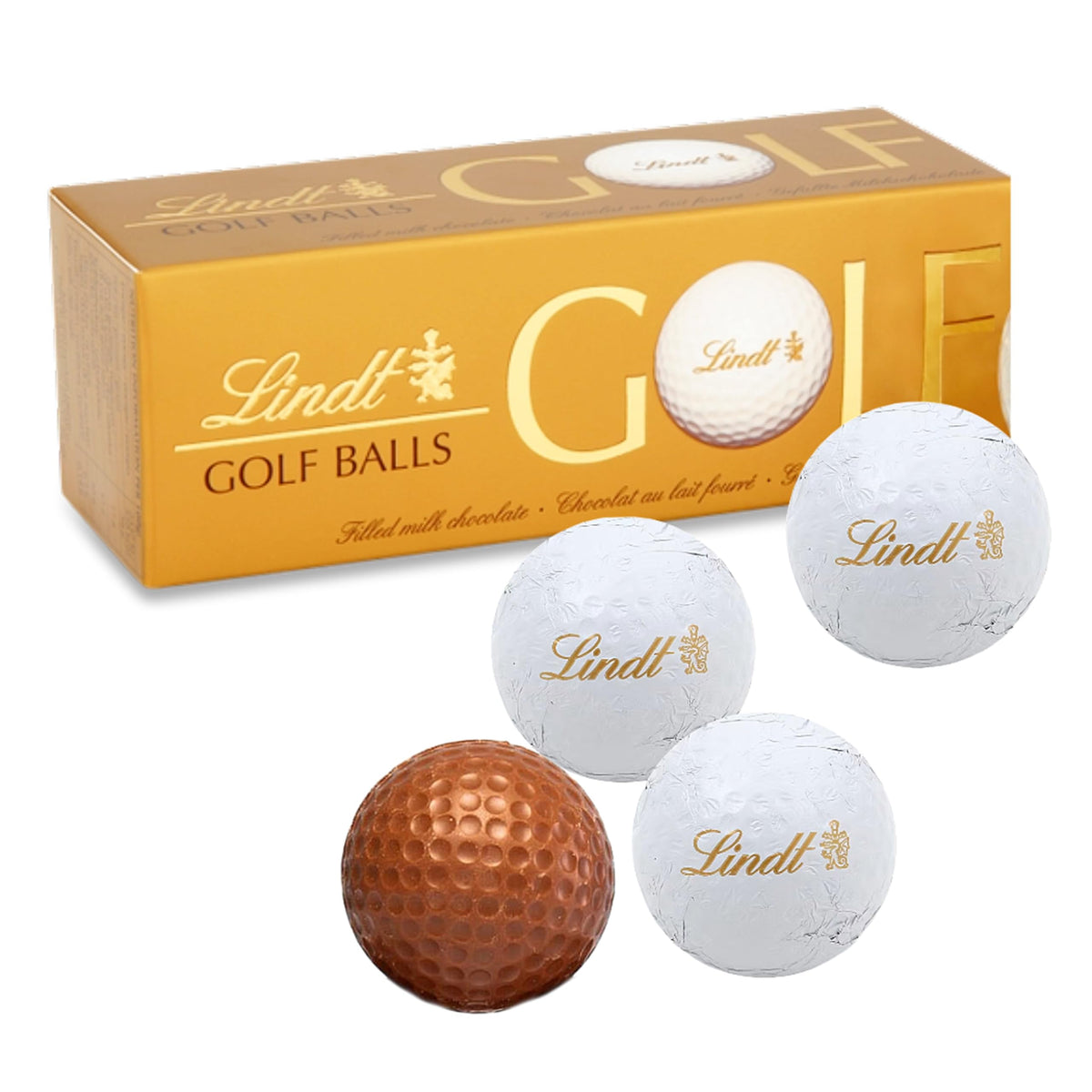 Lindt Chocolates Golf Balls for Mens Gifts - Smooth Hazelnut Filling Golf Balls 110g