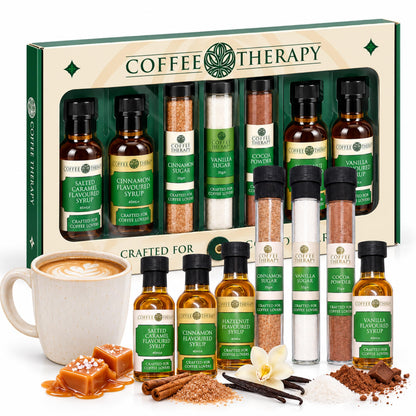 Coffee Therapy Coffee Syrup Gift Set – 4 x 45ml Flavored Coffee Syrups